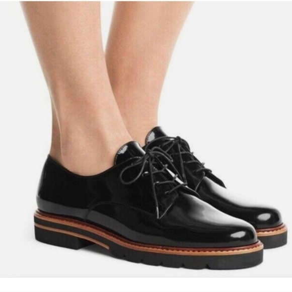Stuart Weitzman Metro Black Patent Leather Lace-Up Oxfords – Size 9 - Picture 2 of 14